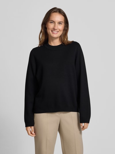 Jake*s Collection Gebreide pullover met ronde hals Zwart - 4