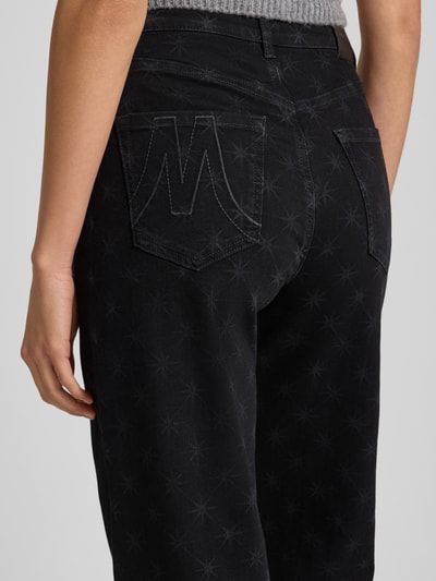 Marc Cain Straight fit jeans met all-over motiefprint Zwart - 3