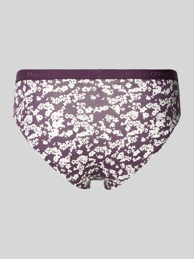 Marc O'Polo Regular Fit Panty mit Schriftzug-Bund Bordeaux 3