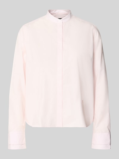 Produktfoto, Regular Fit Langarmbluse aus reiner Baumwolle Modell 'BERTYNA-MONDAY' von BOSS, Optik: Unifarben in hellem Rosa, glatte Popeline-Struktur, Passform: Slim-Fit, Kragenform: Hemdkragen, Ausschnitt: V-Ausschnitt, Verschluss: Knopfleiste, Ärmelform: Langarm, Materialverarbeitung: Popeline, Material: Reine Baumwolle.