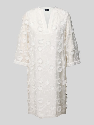 JOOP! Knielanges Kleid mit Taillengürtel Modell 'Delina' Offwhite 2