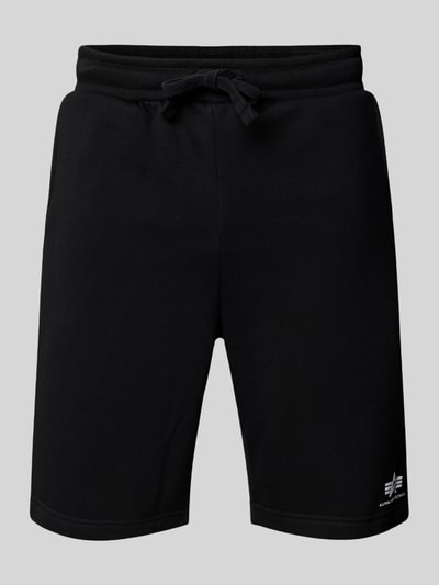 Alpha Industries Sweatshorts mit elastischem Bund und Tunnelzug Black 1