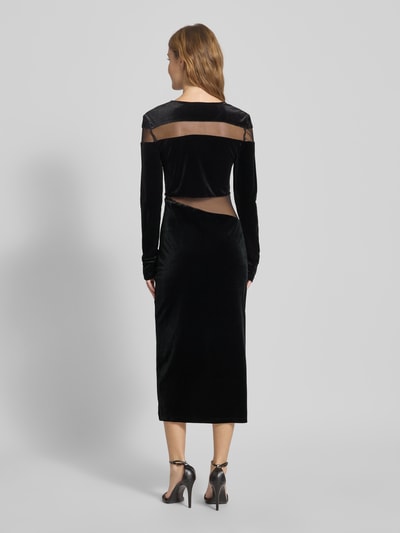 LeGer by Lena Gercke Midikleid mit Rundhalsausschnitt Modell 'Fray' Black 5