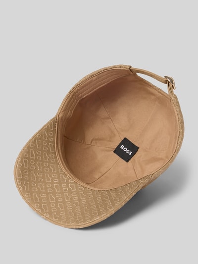 Produktfoto, czapka z daszkiem Cap mit Logo-Stitching model 'Ari-M-E' od BOSS w kolorze beżowym, teksturowana powierzchnia, damska czapka z daszkiem BOSS