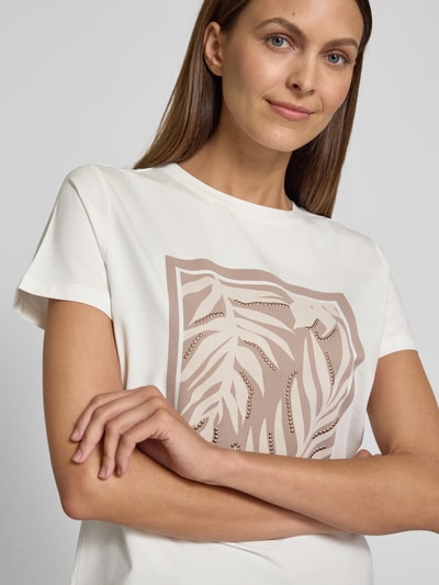 comma T-Shirt mit Motiv-Print Offwhite 3