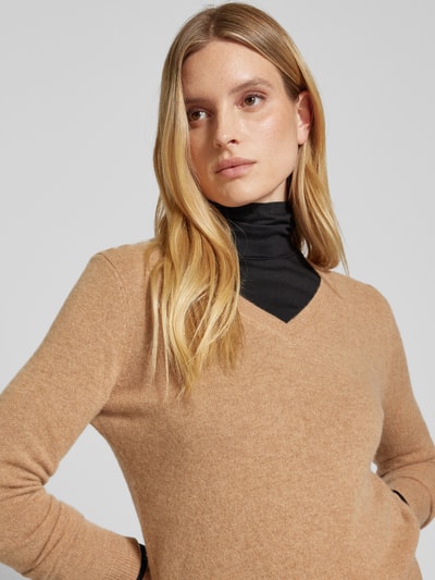 Christian Berg Woman Gebreide pullover met ribboorden Camel - 3