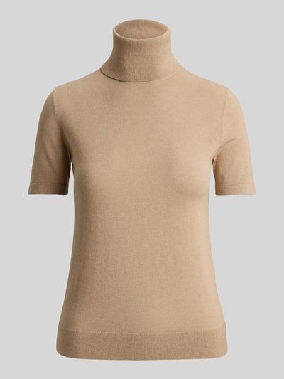 Lauren Ralph Lauren t-shirt o kroju slim fit z dodatkiem jedwabiu model 'RESEDA' Camel 2