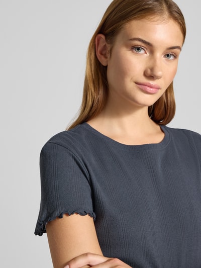 Pieces Slim fit T-shirt van puur katoen, model 'MARIE' Rookblauw - 3