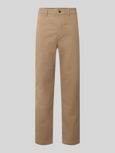 Produktfoto, Relaxed Fit Chino aus Baumwoll-Mix von Tom Tailor Denim in hellem Braun, glatte Oberfläche, Herren Chino von Tom Tailor Denim