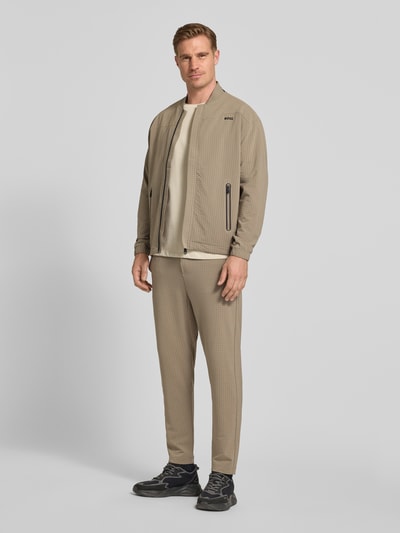 BOSS Green Relaxed Fit Sweatjacke in Waffelstruktur Modell 'TERRACE' Hellgruen 1