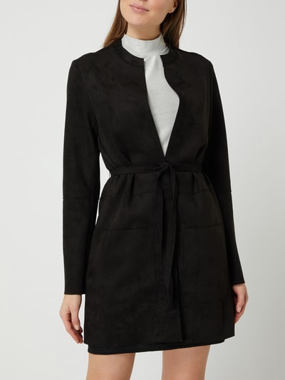 OPUS Lange blazer in leerlook, model 'Herani' Zwart - 4