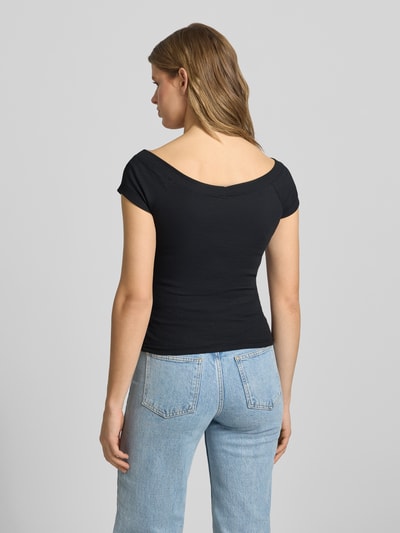 Tommy Jeans t-shirt o kroju slim fit z mieszanki bawełny Czarny 5