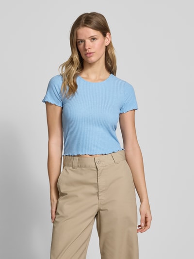 Only T-shirt o kroju regular fit z dodatkiem wiskozy Szaroniebieski 4