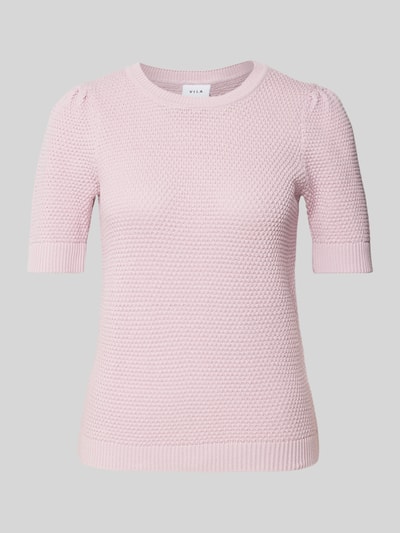 Vila Gebreide pullover met ribboorden, model 'DALO' Roze - 2