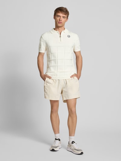 SERGIO TACCHINI Slim Fit Poloshirt mit Strukturmuster Modell 'LORENZO' Offwhite 1