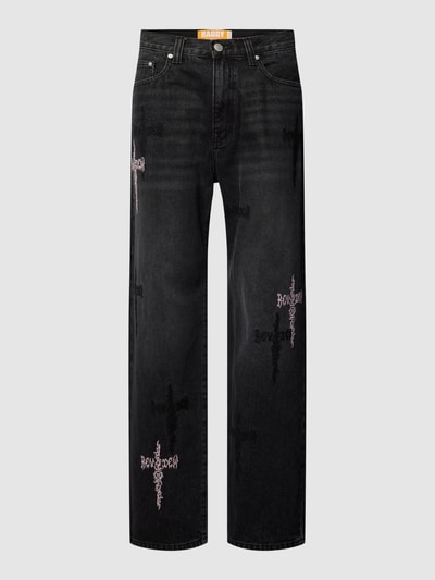 REVIEW Jeansy o kroju baggy fit z haftem CRUCIFIX REVIEW Czarny 2