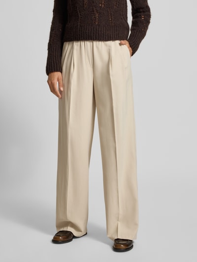 Vero Moda Regular fit broek van viscosemix, model 'CARMEN' Beige - 4