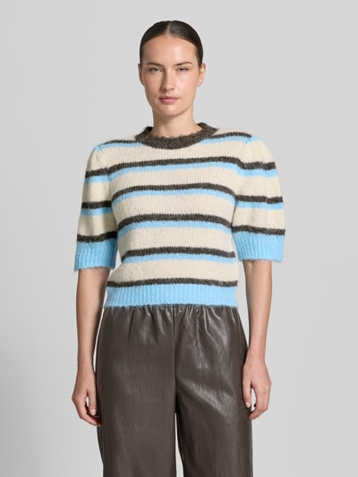 VERO MODA sweter w kroju regular fit z dodatkiem wełny model 'NOVAH' Złamany biały 4