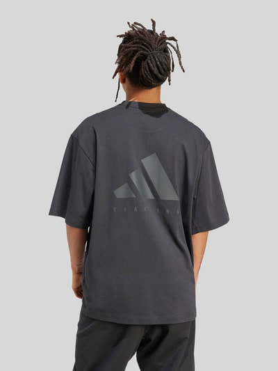 adidas Training Oversize Sport-T-Shirt aus Baumwoll-Mix mit Logo-Print Black 4
