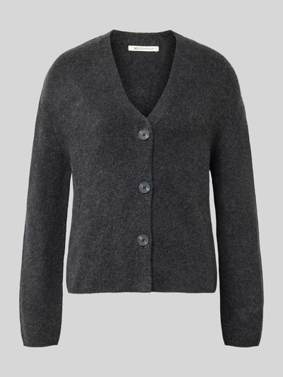 Tom Tailor Denim Regular Fit Strickjacke mit V-Ausschnitt Anthrazit 2