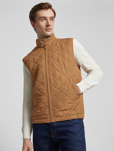 Gant Bodywarmer met labelstitching Beige - 3