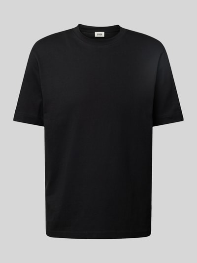 Drykorn T-Shirt mit geripptem Rundhalsausschnitt Modell 'RAPHAEL' Black 1