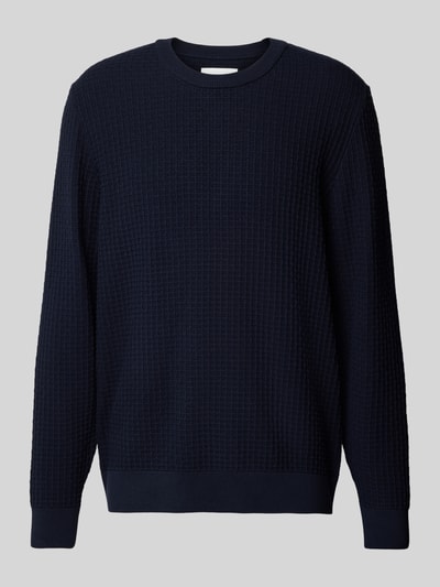 Armedangels Gebreide pullover met ribboorden, model 'GRAANMO' Marineblauw - 2