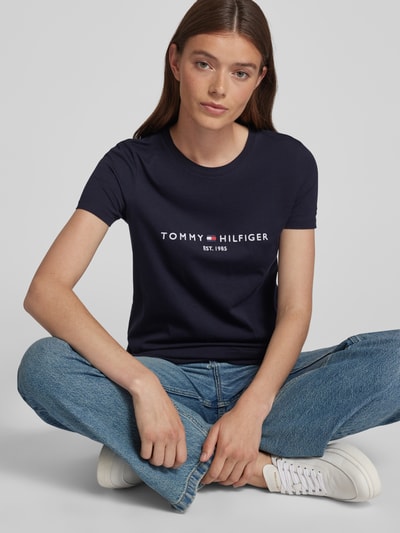 Tommy Hilfiger T-shirt z bawełny Ciemnoniebieski 3
