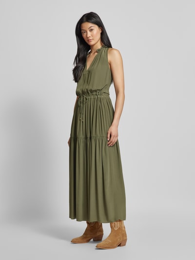 MOS MOSH Maxikleid mit V-Ausschnitt Modell 'Sabri' Khaki 1