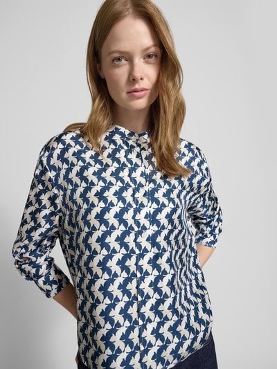Herzensangelegenheit Overhemdblouse van pure zijde Marineblauw - 3
