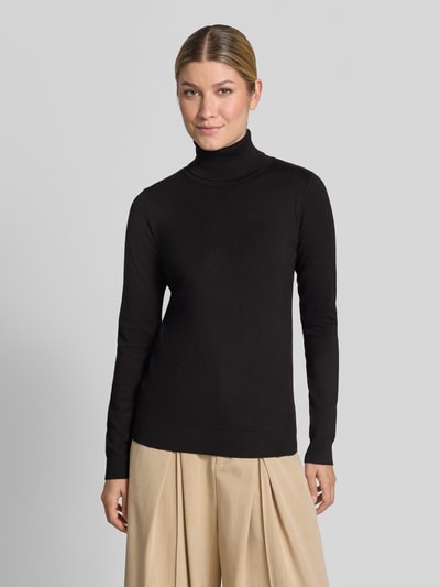 ICHI sweter z dzianiny Slim Fit z mieszanki wiskozy model 'IHLULS' Czarny 4
