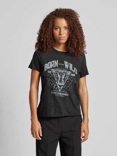 Only T-shirt in denimlook. Zwart - 4