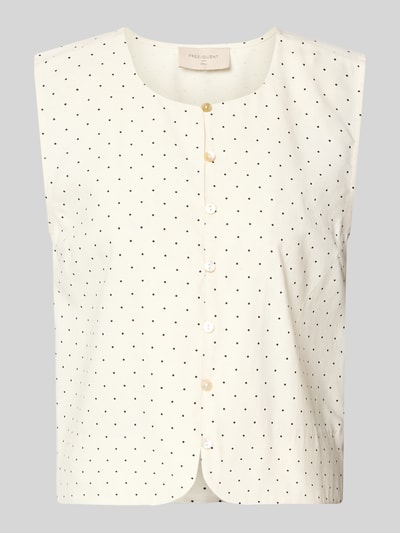 FREE/QUENT Weste aus Viskose-Mix mit Rundhalsausschnitt Modell 'anya' Offwhite 2