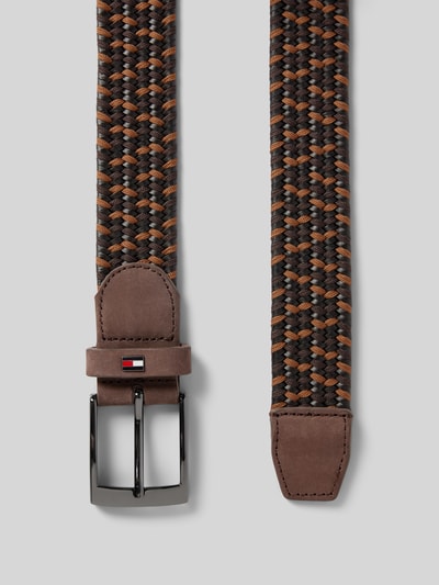 Tommy Hilfiger Leren riem met gevlochten look, model 'ADAN NEW ELASTIC' Middenbruin - 3