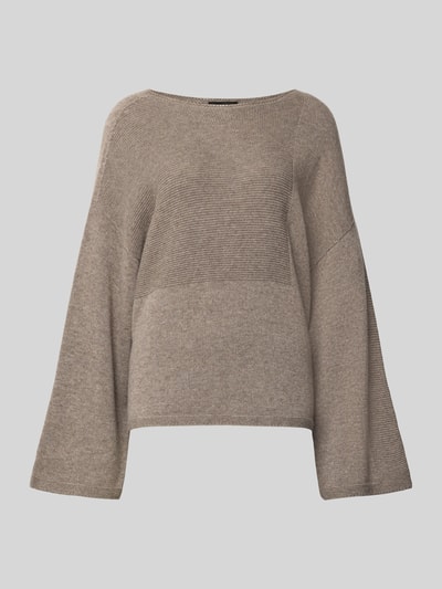 Produktfoto, Oversized Pullover aus reiner Baumwolle in Strick-Optik von Emporio Armani in Beige mit elastischen Abschlüssen und überschnittenen Schultern