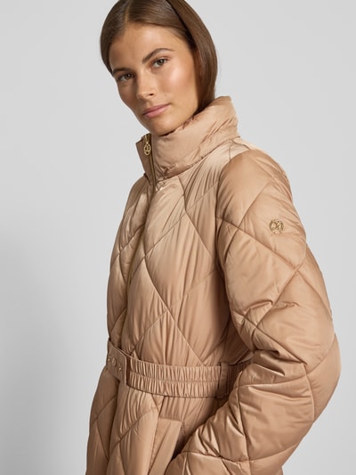 s.Oliver BLACK LABEL Regular fit gewatteerde lange jas met tweewegritssluiting Cognac - 3