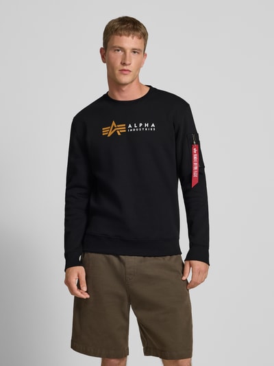 Alpha Industries Sweatshirt mit Label-Print Black 4