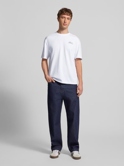 Męski t-shirt Regular Fit T-Shirt aus Baumwoll-Mix Modell 'CASPIAN' von Only & Sons, efekt: jednolity kolor, napis, okrągły dekolt, krótki rękaw, mieszanka bawełny, ganzkörperansicht von vorne