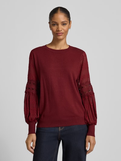 Apricot Strickpullover mit gerippten Abschlüssen Bordeaux 4