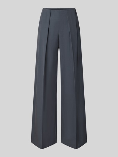 Produktfoto, Wide Fit Hose mit Viskose-Anteil Modell 'Dario' von MANGO, dunkelgrau, Bundfalten, gerade, glatte Struktur, Damen Hose