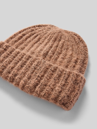 PIECES Czapka beanie z prążkowanej dzianiny model ‘PYRON’ Różowy 2
