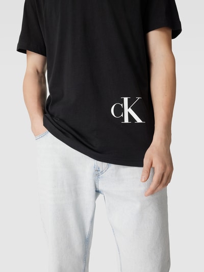 Calvin Klein Jeans T-Shirt mit Label-Print Black 3