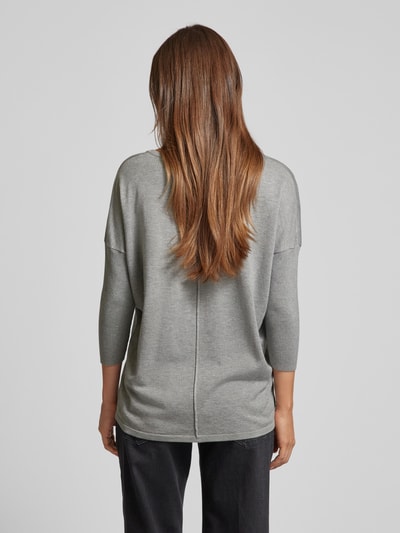 FREE/QUENT Gebreide pullover met ronde hals, model 'JONE' Middengrijs gemêleerd - 5