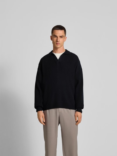 Filippa K Oversized Pullover in Strick-Optik Marine 4