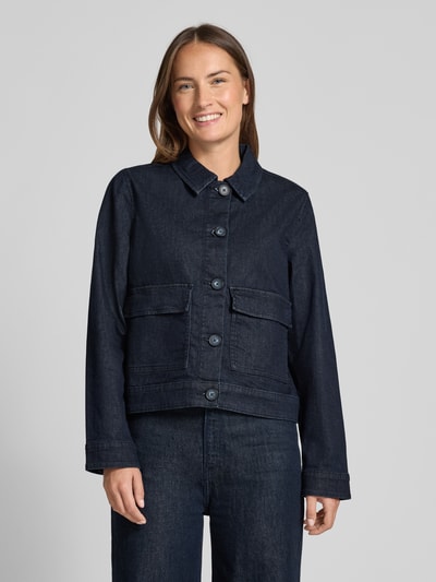 s.Oliver RED LABEL Boxy Fit Hemdjacke aus Denim Jeansblau 4