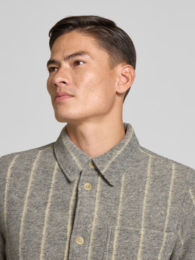 Les Deux Regular fit overhemdjack met wol, model 'Lennon' Middengrijs - 3