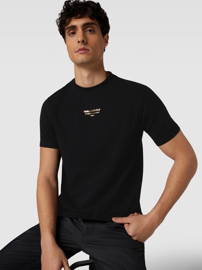 Karl Lagerfeld T-shirt met labelprint Zwart - 3