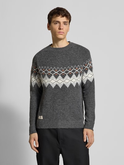 Pepe Jeans Relaxed fit gebreide pullover met wol, model 'PRESLEY' Donkergrijs - 4