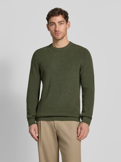 MCNEAL Gebreide pullover met ribboorden Kaki gemêleerd - 4