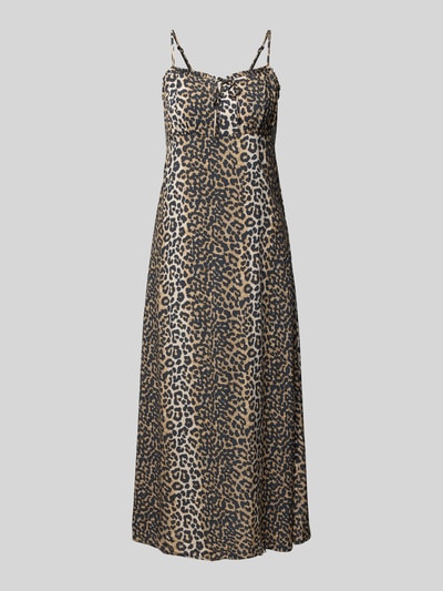 Only Soepele midi-jurk met all-over motief, model 'NOVA' Zand - 2